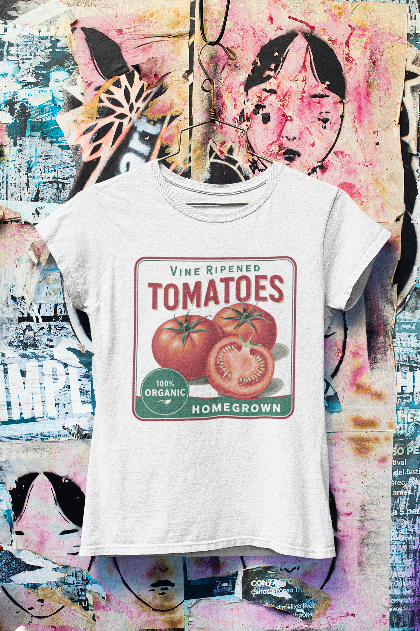 Polera Gomela Tomate Box Mujer Algodón Manga Corta